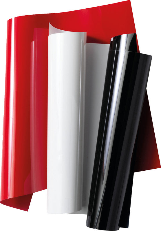 Cricut Aufbügelfolie – 3 Stück – Weiss, Schwarz und Rot – 241 × 305 mm – für Cricut Joy Xtra Schneideplotter