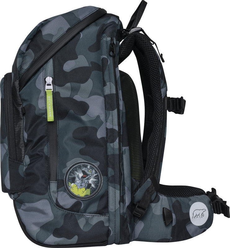 Beckmann Schulrucksack Active Air Flx – 6-teilig – Camo Rex – 26,0×39,0×22,0 cm – recycelte Materialien