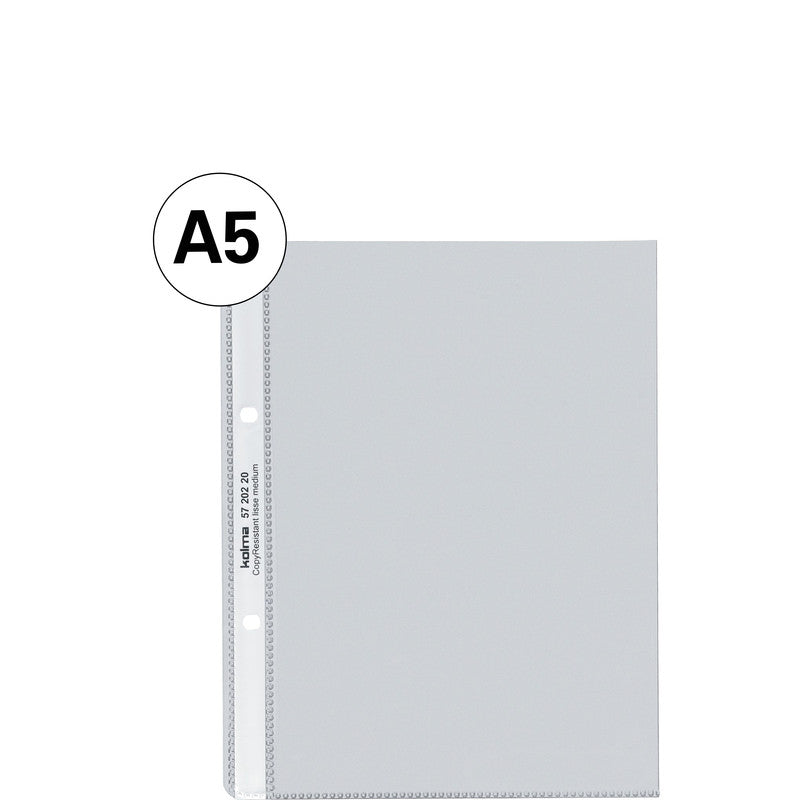 Kolma Sichtmappe A5 – 10 Hüllen, transparent, Kunststoff, glänzend, 80 µm