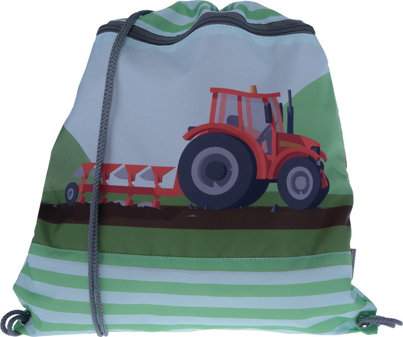 Funki Sportbeutel – 12 l, Motiv Roter Traktor, wasserabweisend, 36 × 42 cm