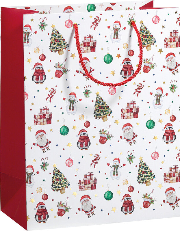 Zoewie Geschenktasche – Christmas Mix – mit gedrehter Kordel und Ösen – 170 × 225 × 92 mm – Papier, matt
