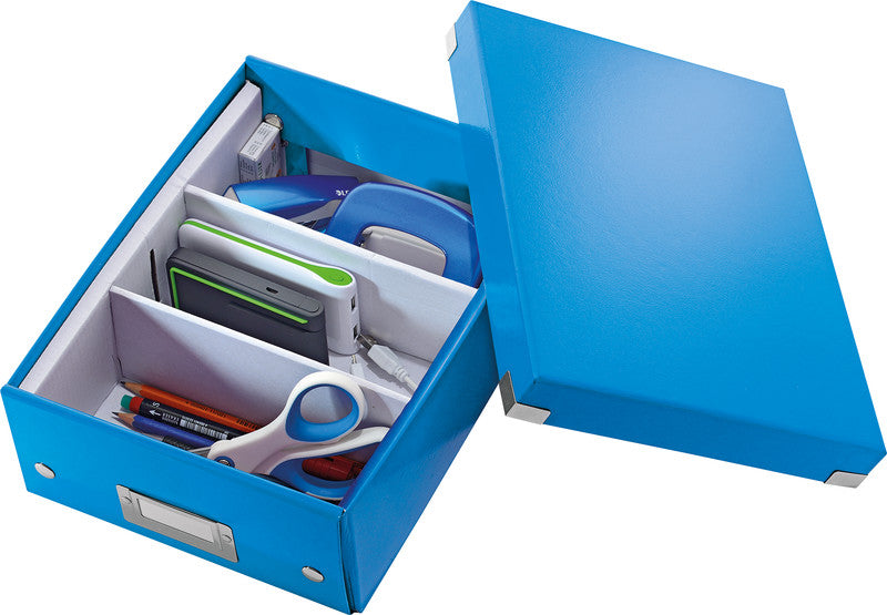 Leitz Click&Store WOW Aufbewahrungsbox B 220 × H 100 × T 285 mm – mit Deckel, Blau, PP