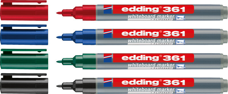 Edding Whiteboard-Marker 361 – Rundspitze 1 mm – Grün – trocken abwischbar