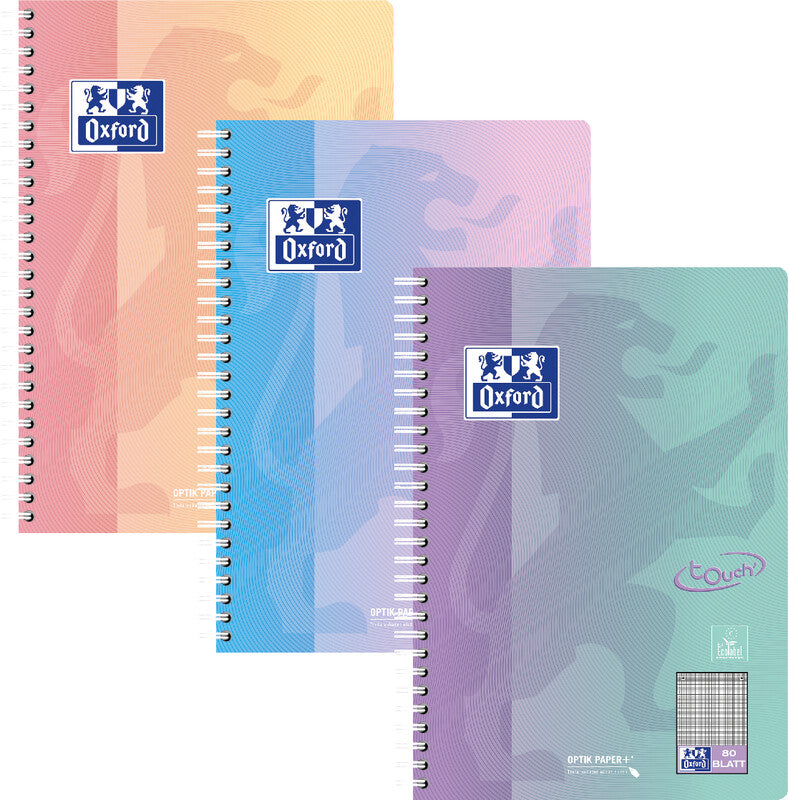 Elba Collegeblock – 176 × 250 mm – abgerundete Ecken, kompatibel mit SCRIBZEE App, blau/rosa, EU Ecolabel