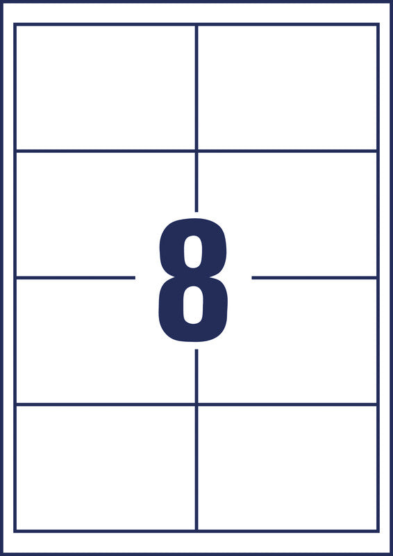 Avery Druckeretiketten, 97 mm × 68 mm, weiss, Papier, selbstklebend, 800 Etiketten (100 Blatt)