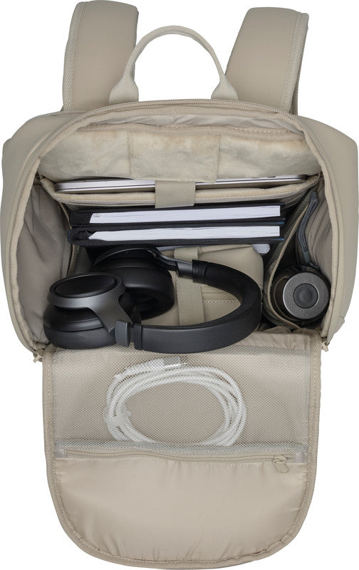 Beckmann Street FLX – Notebook-Rucksack – für 16"-Notebook, 28–33 l, rPET, beige, USB-Buchse