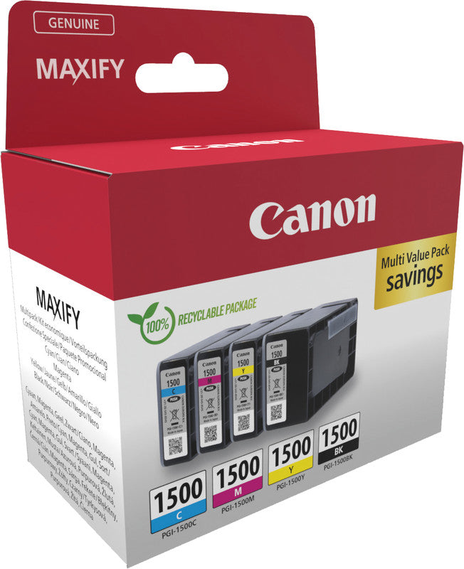 Canon Tintenpatronen-Multipack PGI-1500, CMYK, 4er-Pack