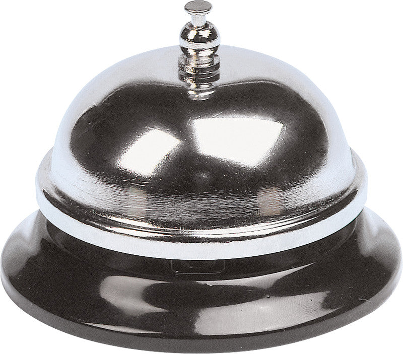 Q-CONNECT Tischglocke – Schwarz/Silber – 90 × 64 mm – Metall