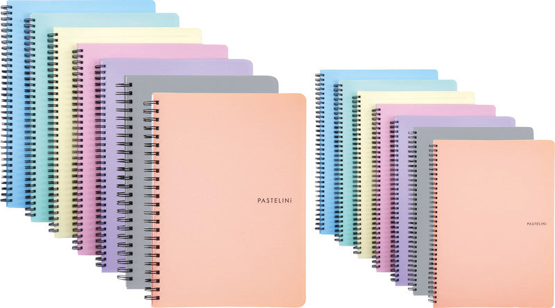 Pastelini Spiralbuch, A4, liniert, 120 Seiten, perforiert, 70 g/m² – farbig sortiert