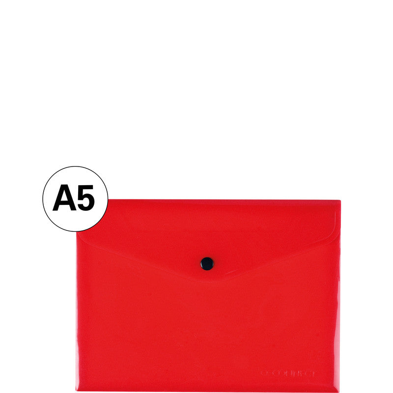 Q-connect Sichtmappe A5 – Rot, Kunststoff, 172 Mikron