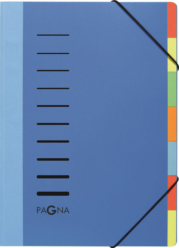 Pagna Sammelmappe für A4, Kunststoff, mehrfarbig, mit Gummizug, mit Leinwandrücken