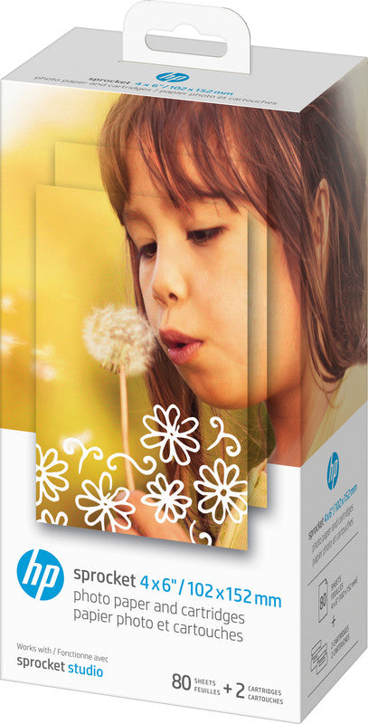 HP Sprocket Studio Fotopapier – glänzend, 102 × 152 mm, 240 g/m², 80 Blatt – für HP Sprocket Studio