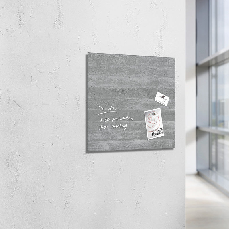 Sigel Whiteboard – 48 × 48 cm, Glas, magnetisch, Wandmontage, inkl. Magnete, Montagesatz