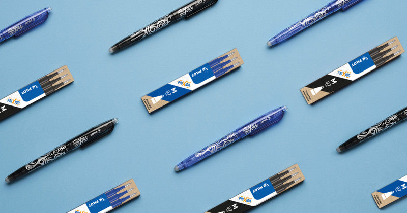 Pilot FriXion Ball – radierbarer Tintenroller-Set, mit Kappe, 0,7 mm, schwarz, für Linkshänder, 4er Etui
