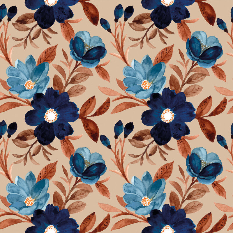 Fasana Servietten Blaues Blumenmuster – 33 × 33 cm – 3-lagig, Tissue – 20 Stk., FSC