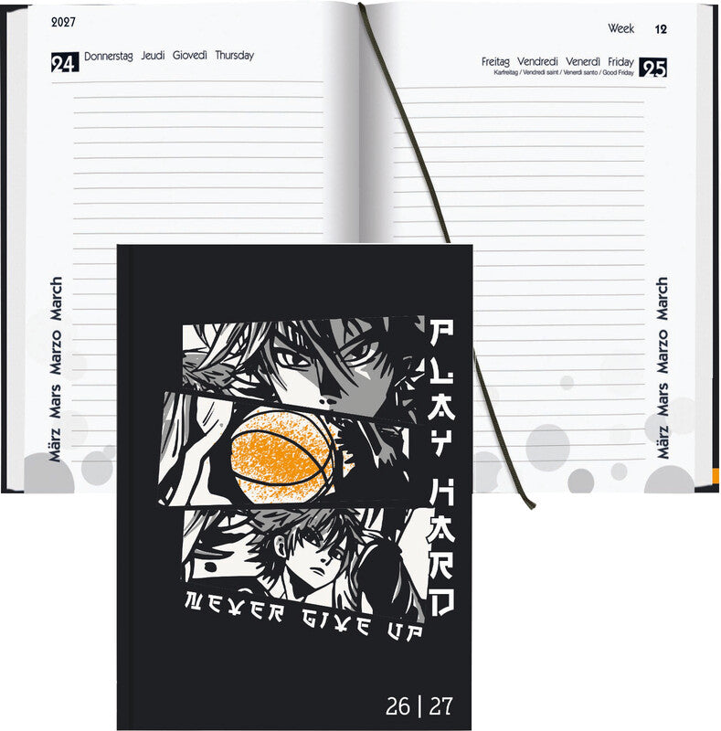 Biella mydiary Schüleragenda – 1 Tag pro Seite, gebunden, 12 × 16,5 cm, Aug–Jul, Anime, FSC