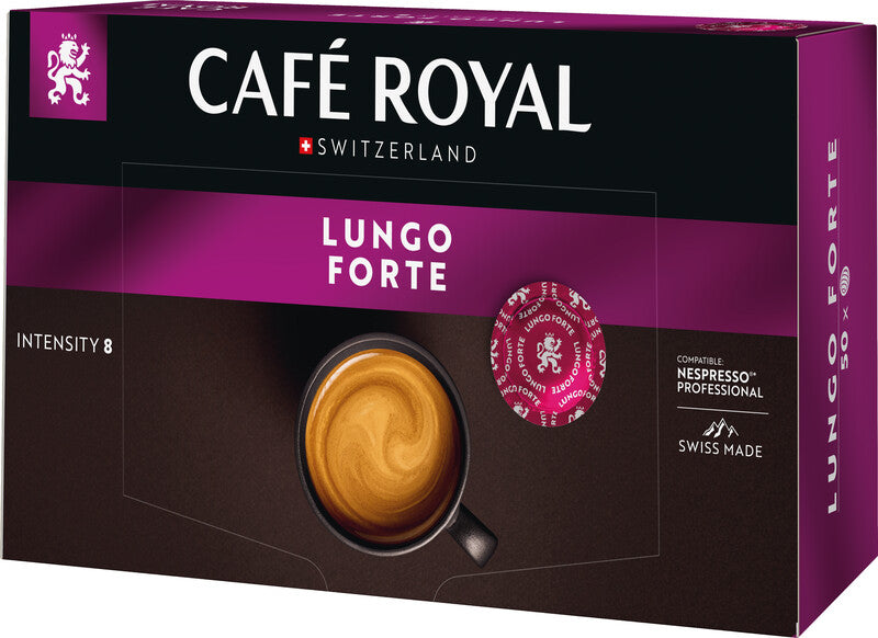 Café Royal Kaffeepads Lungo Forte – für Nespresso Professional & Café Royal Professional – Intensität 8 – 50 Stk.