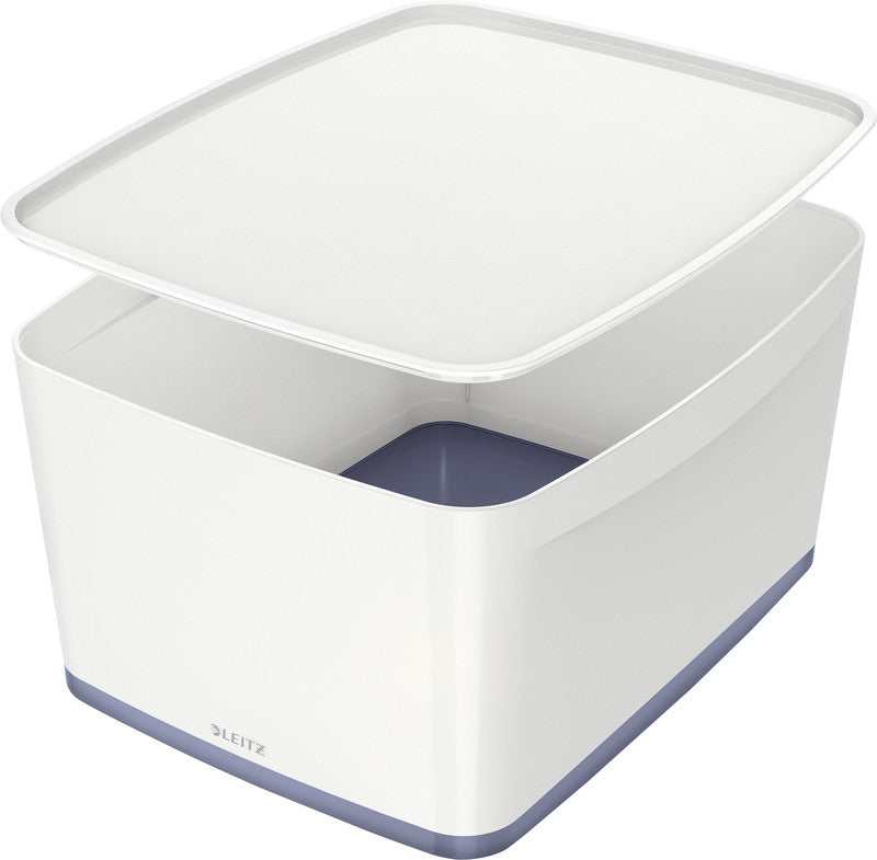 Leitz Aufbewahrungsbox MyBox – ABS-Kunststoff, weiss/grau, 31,8 × 19,8 × 38,5 cm