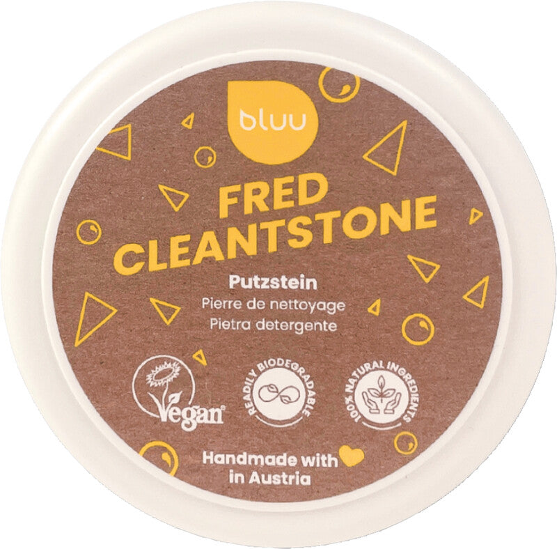 Bluu Badreiniger – Putzstein Cleantstone Orange für Chromstahl & Glaskeramik-Kochfelder – 250 g