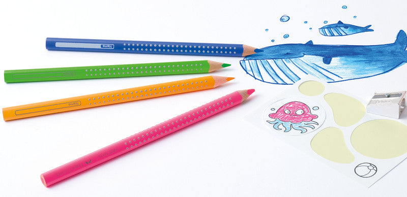 Faber-Castell Aquarellfarbstifte Jumbo Grip – 5 Farben, im Kartonetui, Ø 5,3 mm, dreikantig, FSC