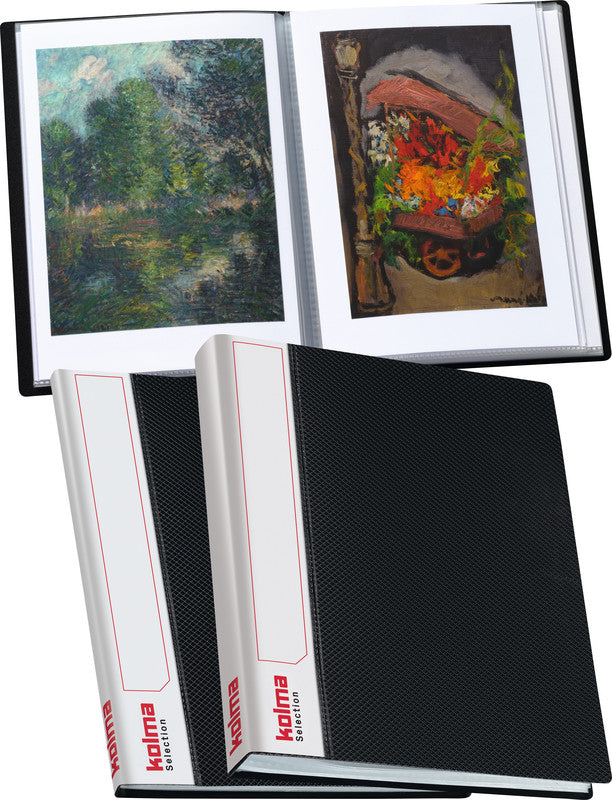Kolma Sichtbuch Selection – 20 Sichttaschen, A4, glatt, glänzend, schwarz, Kunststoff