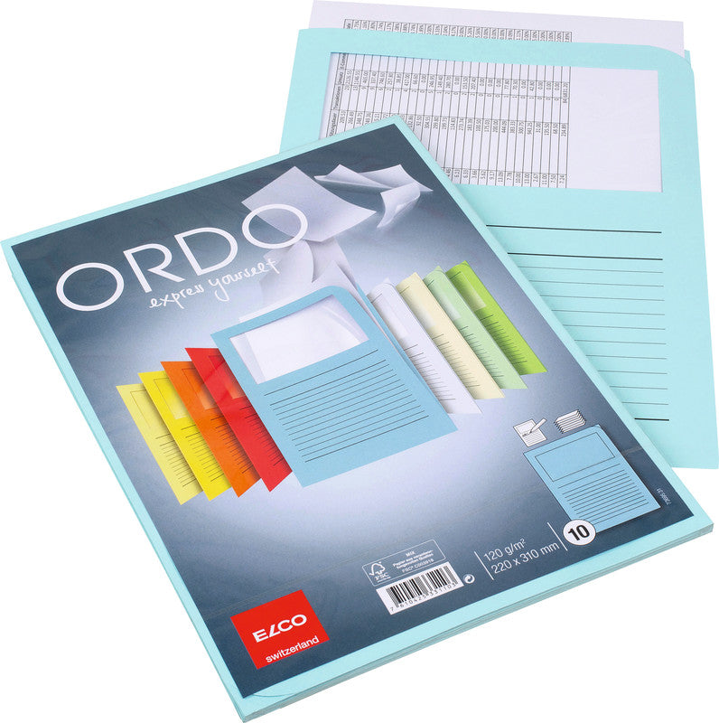 Elco Ordo Classico Sichtmappe A4 – Blau, Papier, 10er-Pack