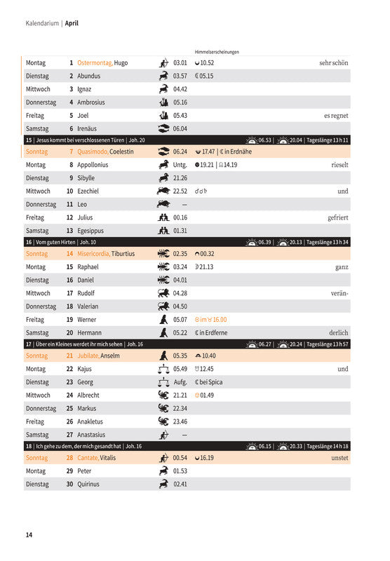 Stämpfli Lesekalender Der Hinkende Bot 2026 – 17,2 × 27,5 cm – d