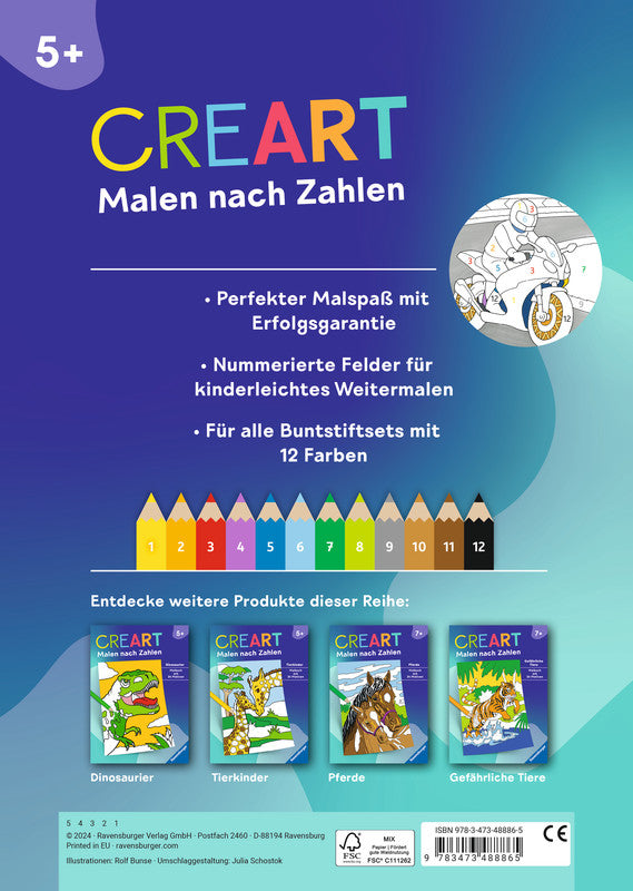 Ravensburger Malen nach Zahlen Malbuch, Karton, 21 × 29,5 cm, Mehrfarbig, ab 5 Jahren
