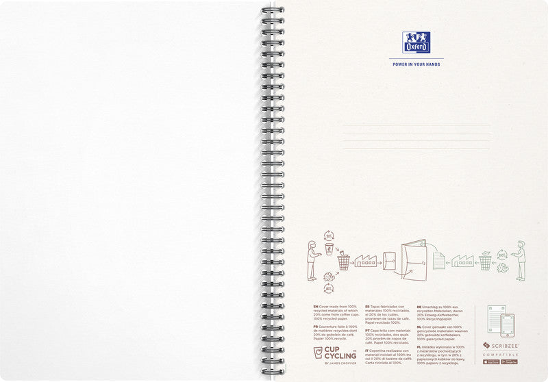Elba Collegeblock A4, kariert, Spiralbindung, 90 Blatt, 90 g/m² – blau, für SCRIBZEE App