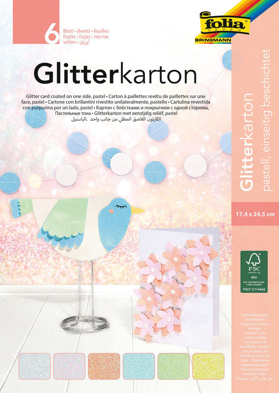 Folia Motivblock, Pastell – 174 × 245 mm – 300 g/m² – sortiert – 6 Blätter