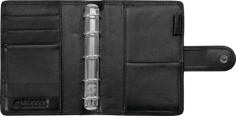 Succes Classic Nappa Agenda – Ringbindung, 10,5 × 12,5 cm, schwarz