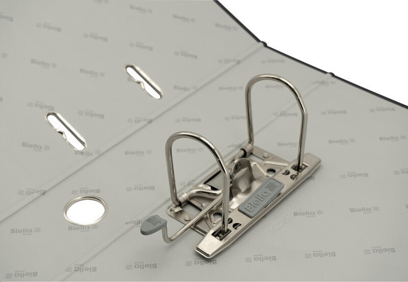Biella Bundesordner – A4 hoch – 2-Ring Hebelmechanik, Rücken 70 mm – Schwarz, Karton, mit Sichttasche, mit G