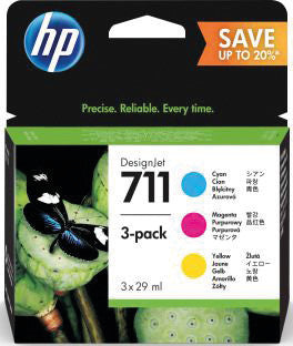 HP Tintenpatronen-Multipack 711, 3er-Pack – für verschiedene Inkjetdrucker