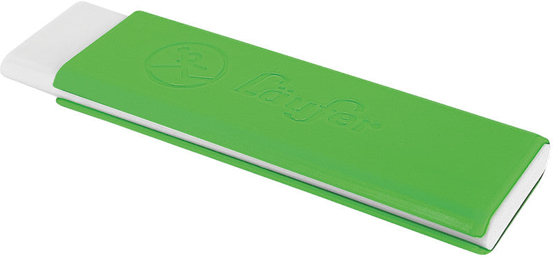 Laufer Radierer – für Bleistifte, Farbstifte – 21 × 7 × 21 mm – Kunststoff – grün