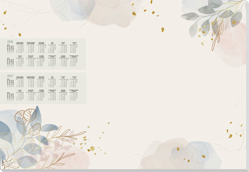 Sigel Kalender-Einlage – 2 Jahre/1 Seite, 59,5 × 41,0 cm, 2026/2027, Pastel Garden