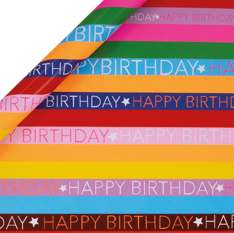 Glick Geschenkpapier-Rolle – Happy Birthday, 70 cm × 4 m, 80 g/m²