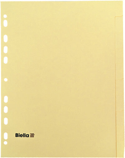 Biella Register – A4, 10-teilig, Karton, gelb, unbedruckt, 11-fach Lochung