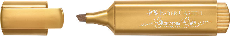 Faber-Castell Textliner 46 Metallic Textmarker – Metallic Gold, Keilspitze 1–5 mm