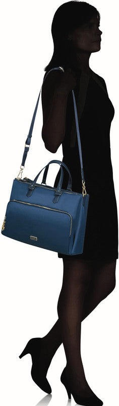 Samsonite Karissa BIZ 2.0 Notebook-Tasche – 17 l, USB-Port, Aufsteckfunktion, Nylon, Blau