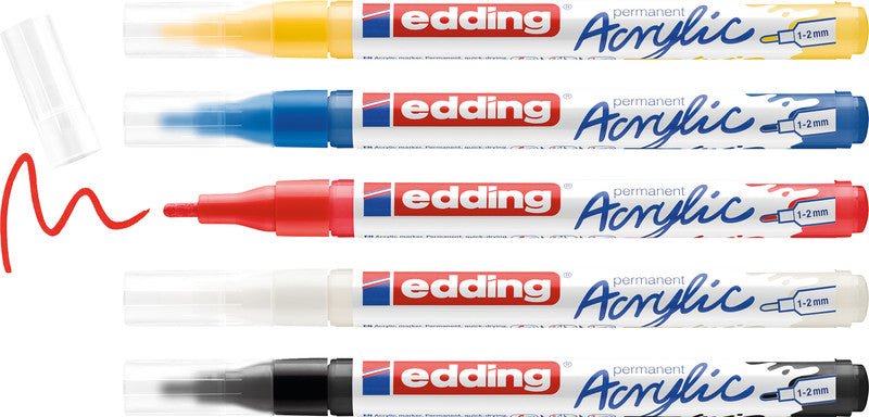 Edding Acrylmarker für Permanent-Marker – sortiert, 5er