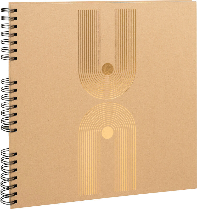 Exacompta Fotoalbum Wiro Graphik – für 320 × 320 mm, Kraft, mit Pergaminzwischenblättern, Spiralbindung, Karton