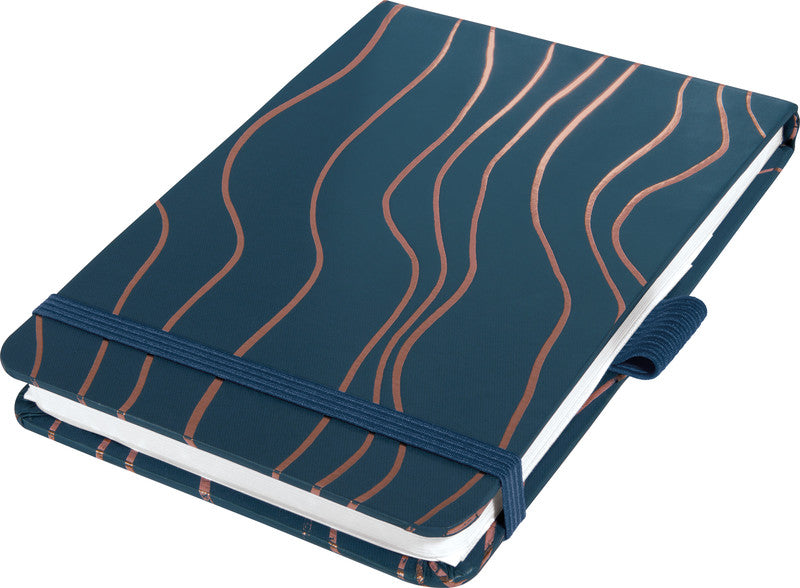 Sigel Notizblock, 158 × 110 mm, punktkariert, Fadenheftung, Hardcover, 79 Blatt, perforiert – dunkelblau