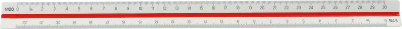 Linex Wandtafel-Lineal 30 cm – Kunststoff, weiss