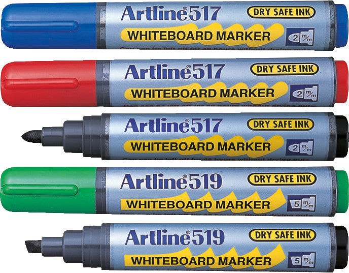Artline Whiteboard-Marker 519 – Keilspitze 2-5 mm – Schwarz – Trocken abwischbar