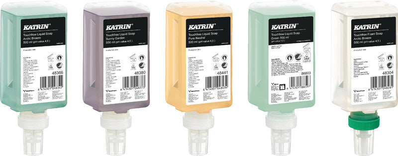 Katrin Touchfree Nachfüllung – Seifenkartusche, Schaumseife, Grün, 500 ml, für KATRIN Touchfree Spender