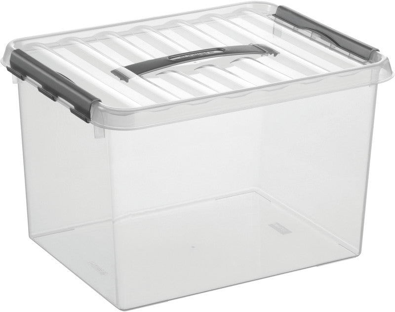 Helit Aufbewahrungsbox the q-line – Kunststoff, transparent, 40 × 26 × 30 cm