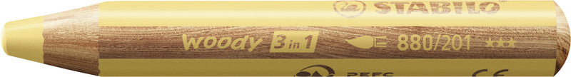 STABILO Buntstifte woody 3 in 1 – 3-in-1, Minen-Ø 10 mm, Einzelstift Gelb