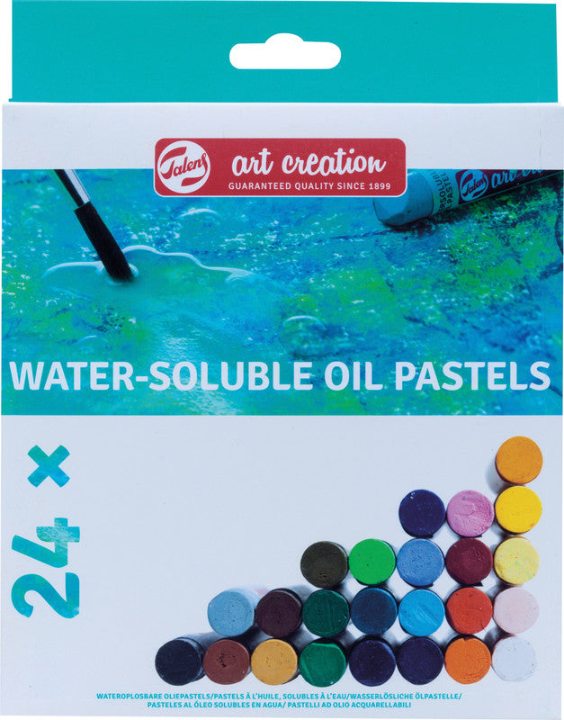 Talens Ölpastelle – farbig sortiert, Papier, 24er-Pack, wasservermalbar, geruchsarm