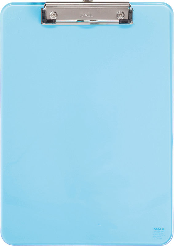MAUL Klemmbrett A4 – Kunststoff, Aufhängevorrichtung, Blau Transparent