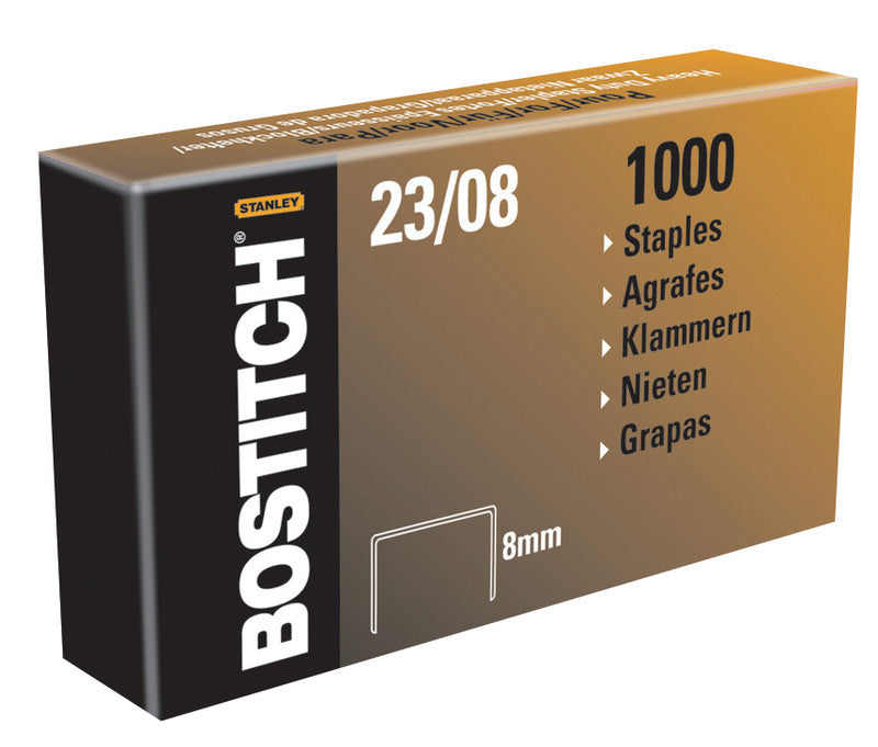 Bostitch Heftklammern – für PHD-60, B310HDS, HD-23L17 – 8 mm – Metall, silber – 1000 Stk.